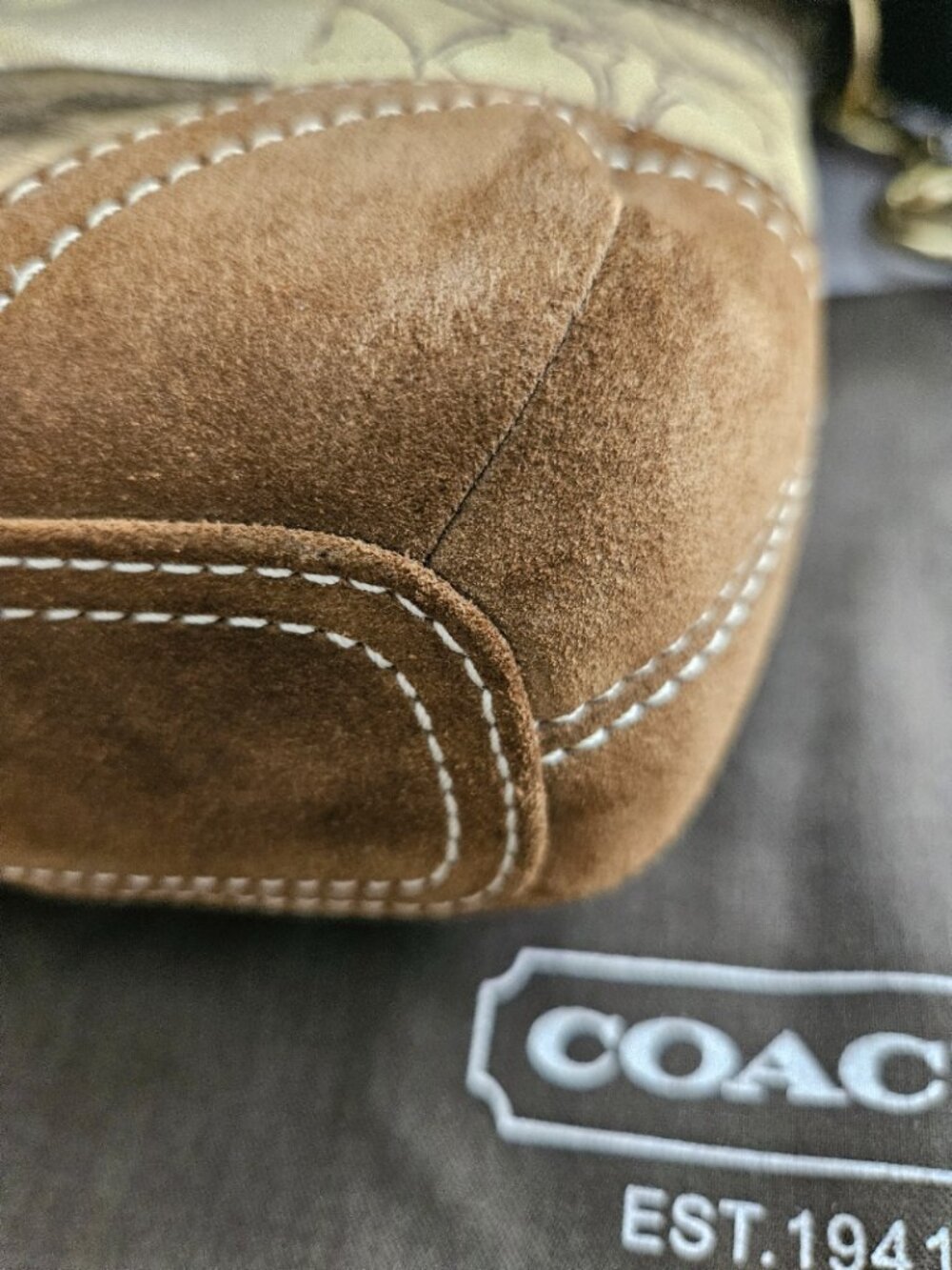 Coach Hobo Crossbody Patch Work Brown & Gold bag No. G0771-10387 -EUC (VINTAGE) - Picture 5 of 15